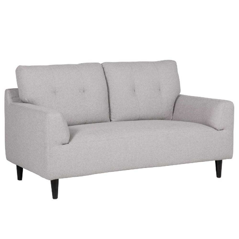 harringay fabric 2 seater sofa with black legs in light grey