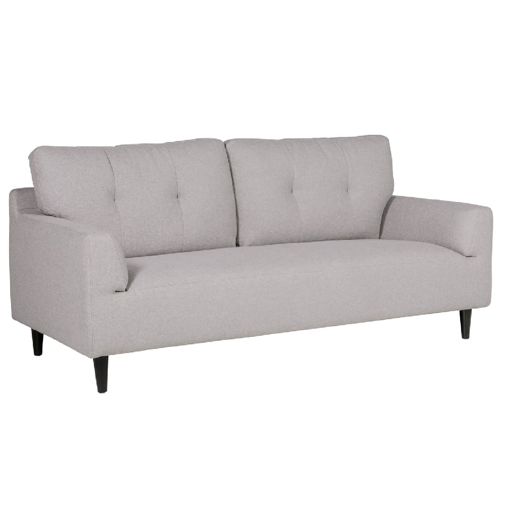 Product photograph of Harringay Fabric 3 Seater Sofa With Black Legs In Light Grey from Furniture in Fashion