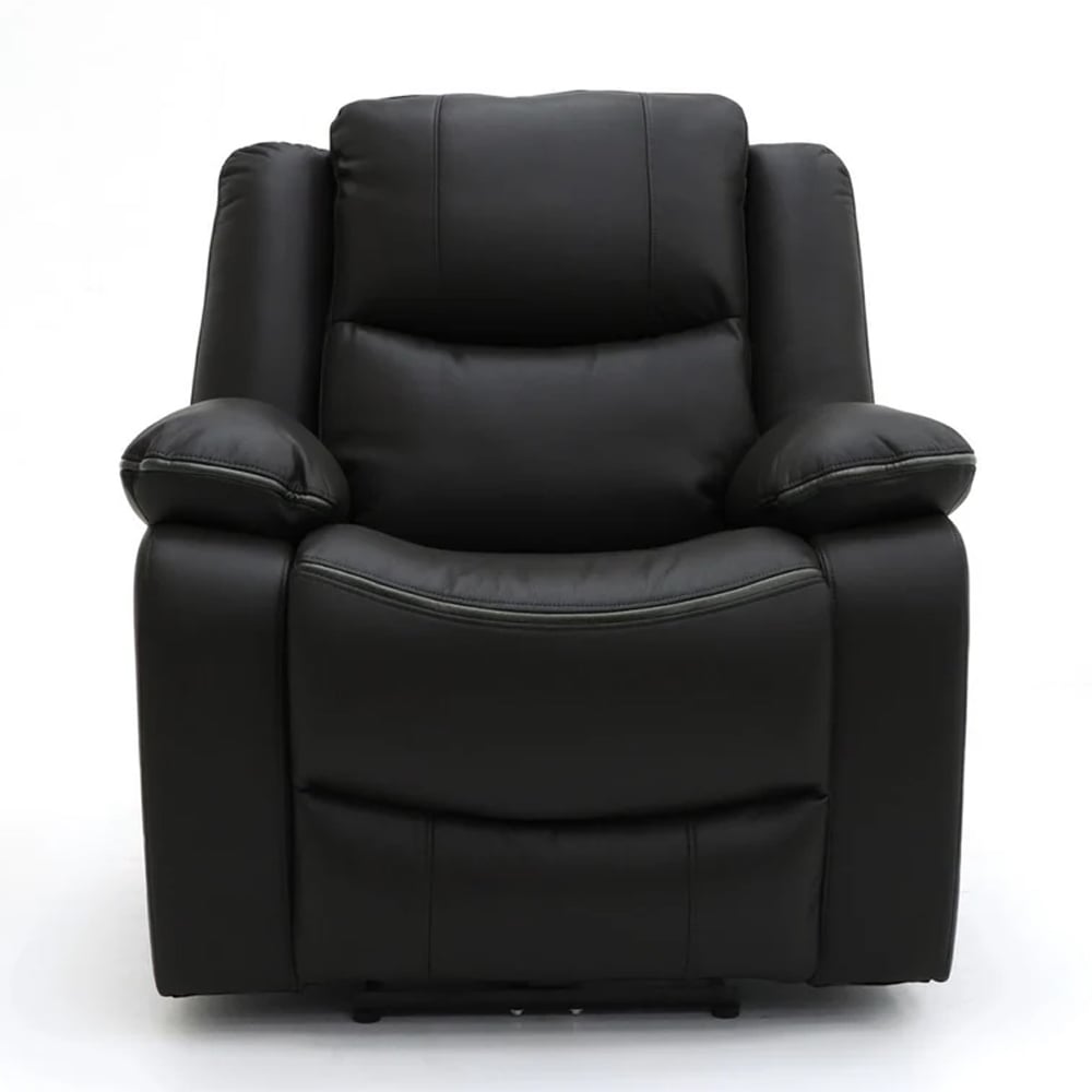 harris faux leather electric recliner 1 seater sofa in black