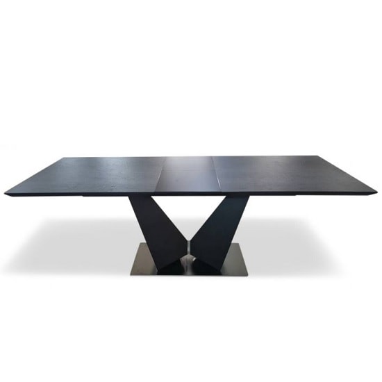 Photo of Ware extending dining table rectangular in grey ceramic