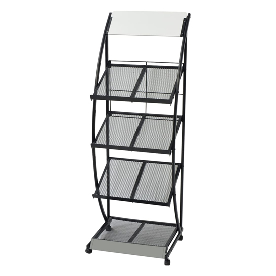 Product photograph of Hart Metal Magazine Rack With 4 Shelves In Black from Furniture in Fashion