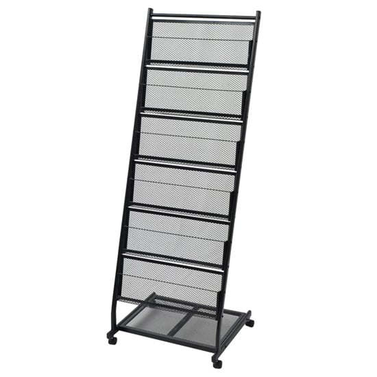 Product photograph of Hart Metal Magazine Rack With 6 Shelves In Black from Furniture in Fashion