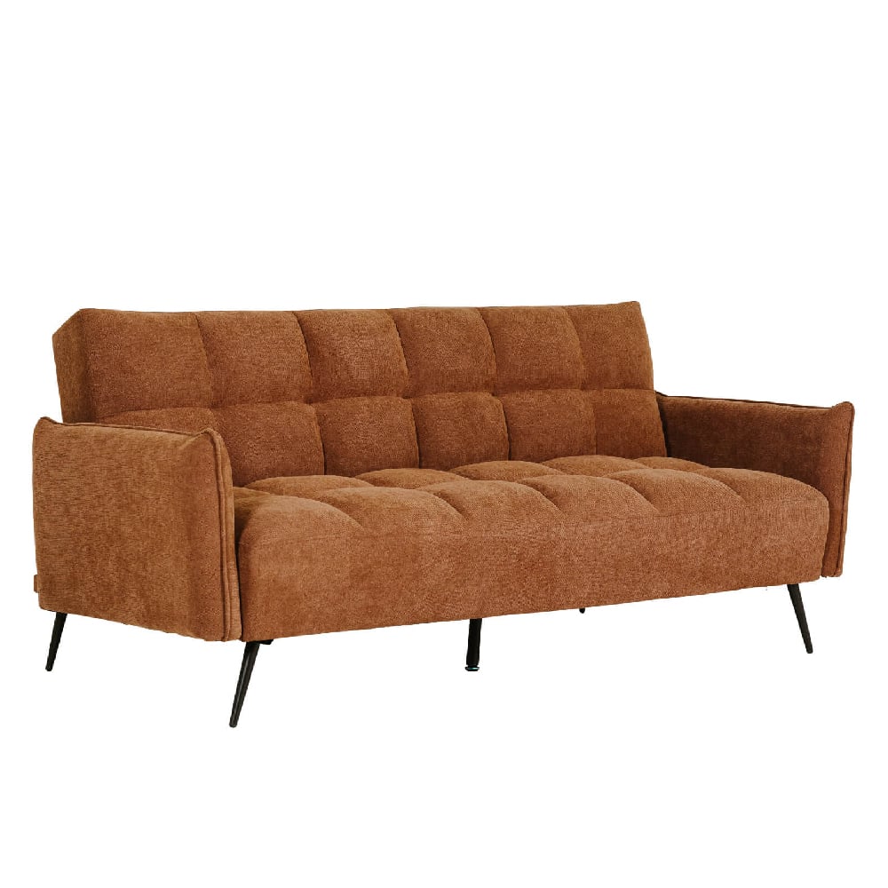 Read more about Hartford fabric sofa bed with black legs in rust