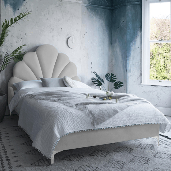 Photo of Hartington plush velvet single bed in silver