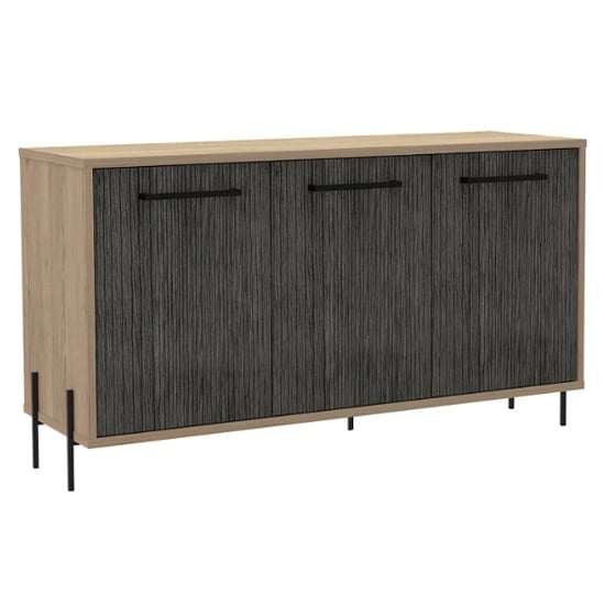 Read more about Heswall wooden sideboard in washed oak and carbon grey