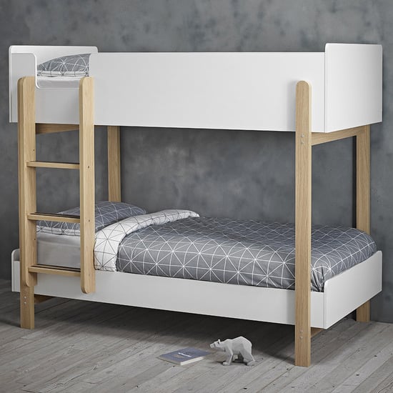 Product photograph of Harwich Wooden Bunk Bed In Matt White And Oak from Furniture in Fashion