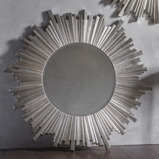 Read more about Hatfield round starburst design wall mirror in silver