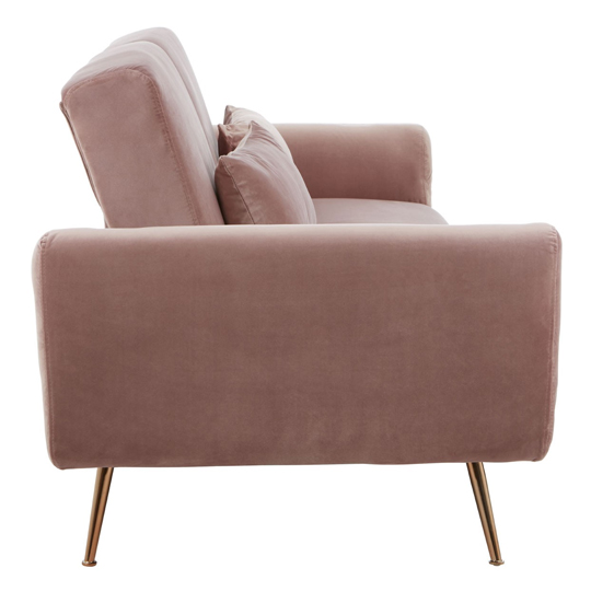 Hatton Pink Velvet Sofa Bed With Metallic Gold Legs | FiF