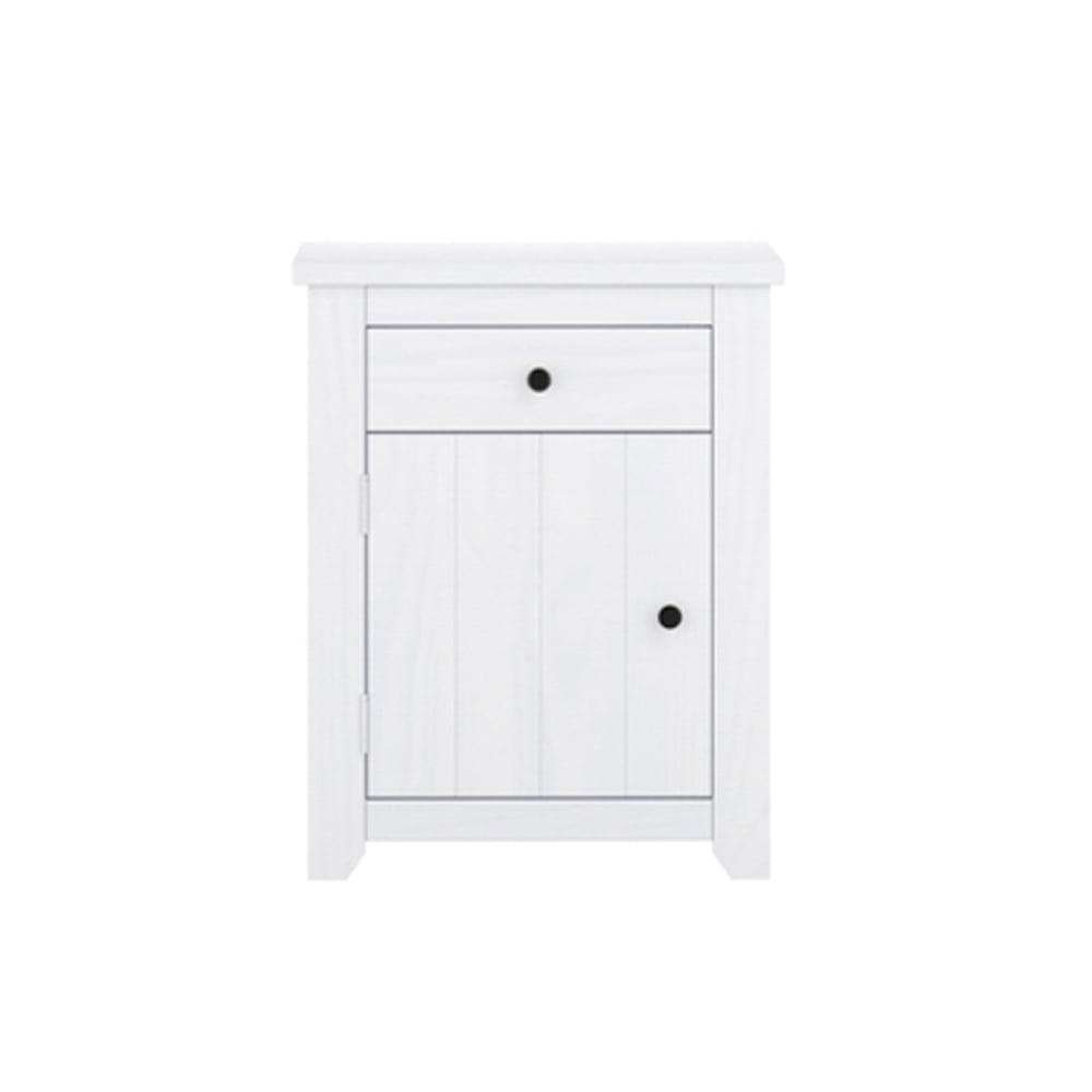 Read more about Havanan wooden bedside cabinet with 1 door 1 drawer in white