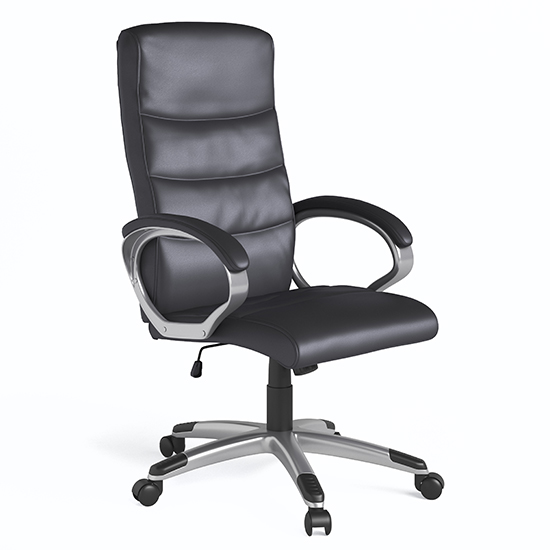 Product photograph of Havard Faux Leather Home And Office Chair In Black from Furniture in Fashion