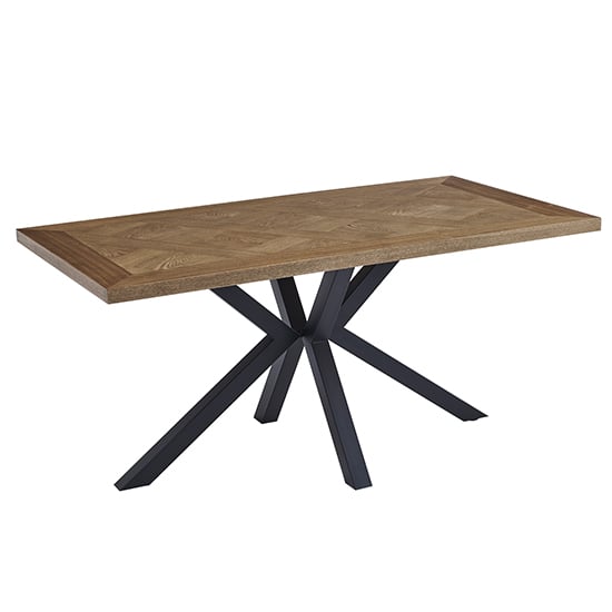 Product photograph of Hazen Wooden Dining Table In Medium Oak Veneer from Furniture in Fashion