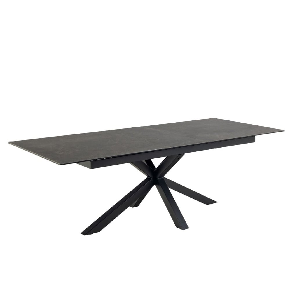 hebron ceramic large extending dining table in black