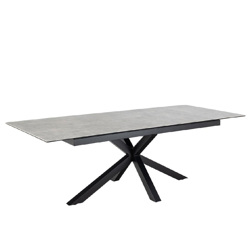 hebron ceramic large extending dining table in grey