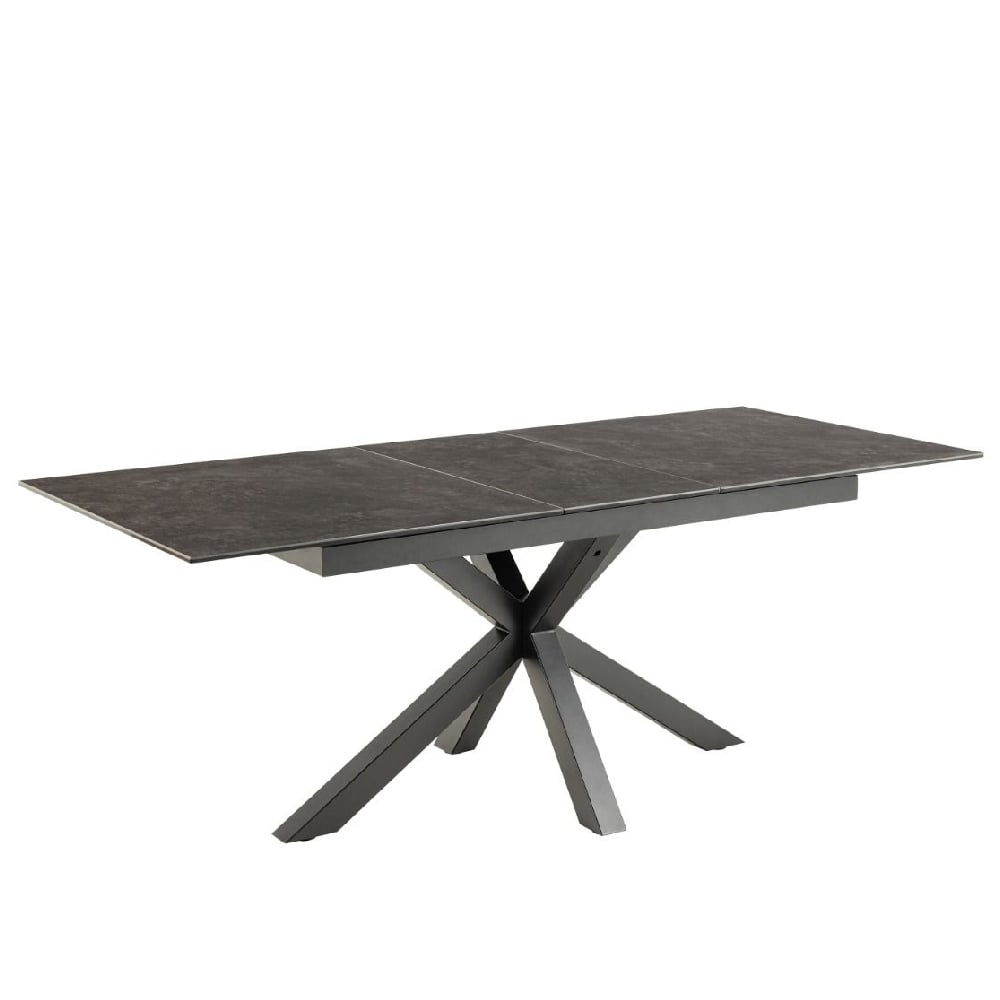 hebron ceramic small extending dining table in black