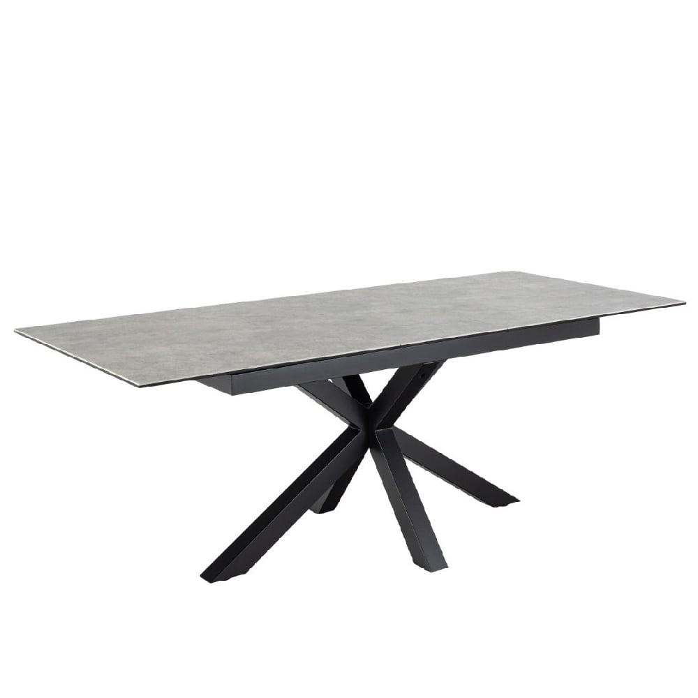 hebron ceramic small extending dining table in grey