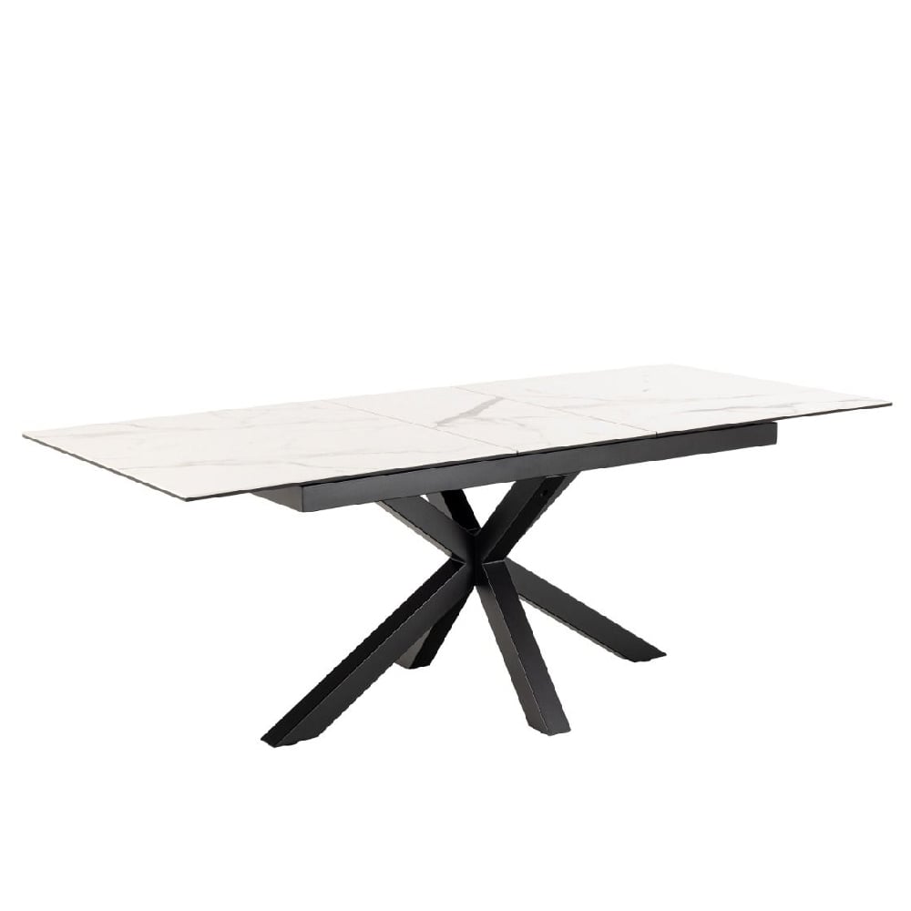 hebron ceramic small extending dining table in white