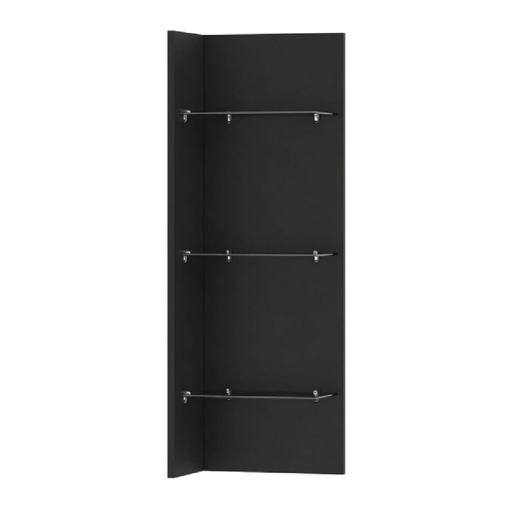 Read more about Hebron shelving unit wall hung with 3 glass shelves in black