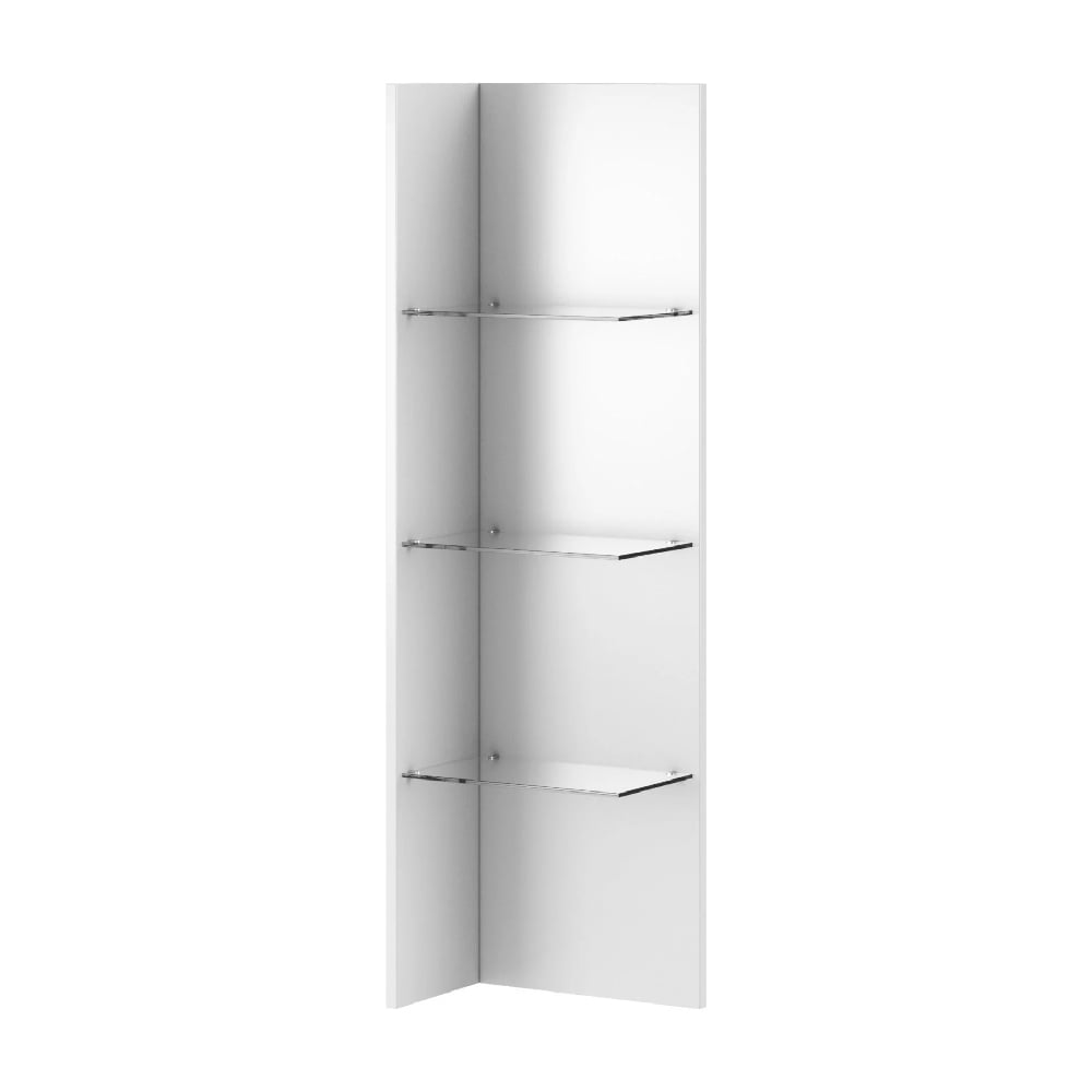 Read more about Hebron shelving unit wall hung with 3 glass shelves in white