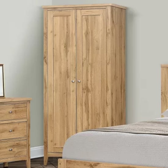 hebron wooden wardrobe with 2 doors in oak