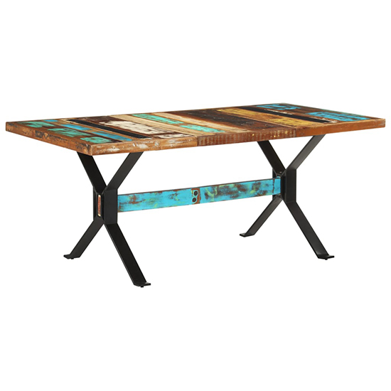 Product photograph of Heinz Extra Solid Reclaimed Wood Dining Table In Multi-colour from Furniture in Fashion