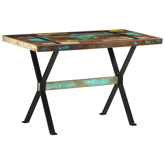 Read more about Heinz small solid reclaimed wood dining table in multi-colour