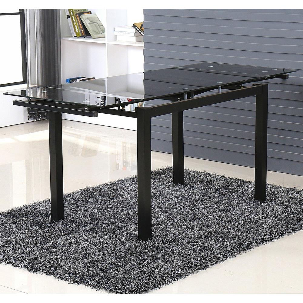 Read more about Helena large glass extending dining table in black