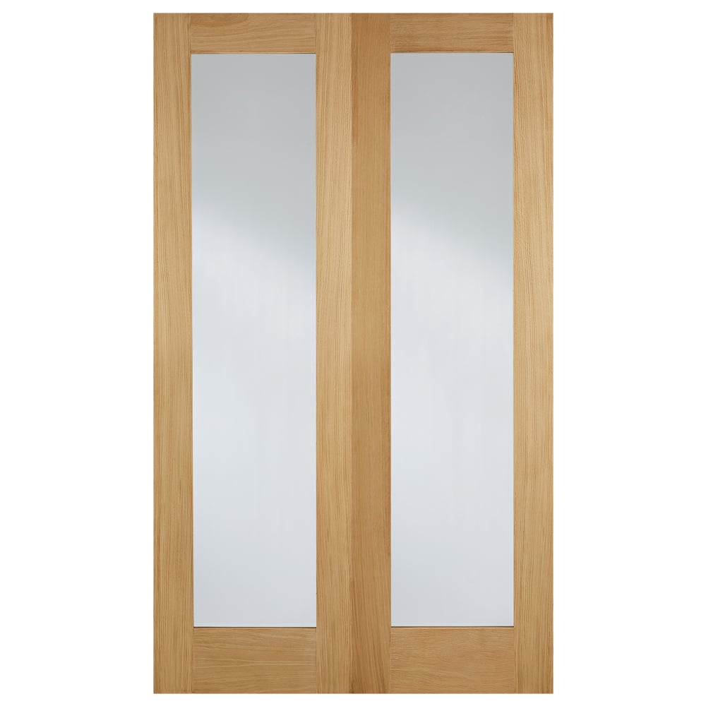 Product photograph of Hemlock 1981mm X 1219mm Clear Internal Door Pair In Oak from Furniture in Fashion