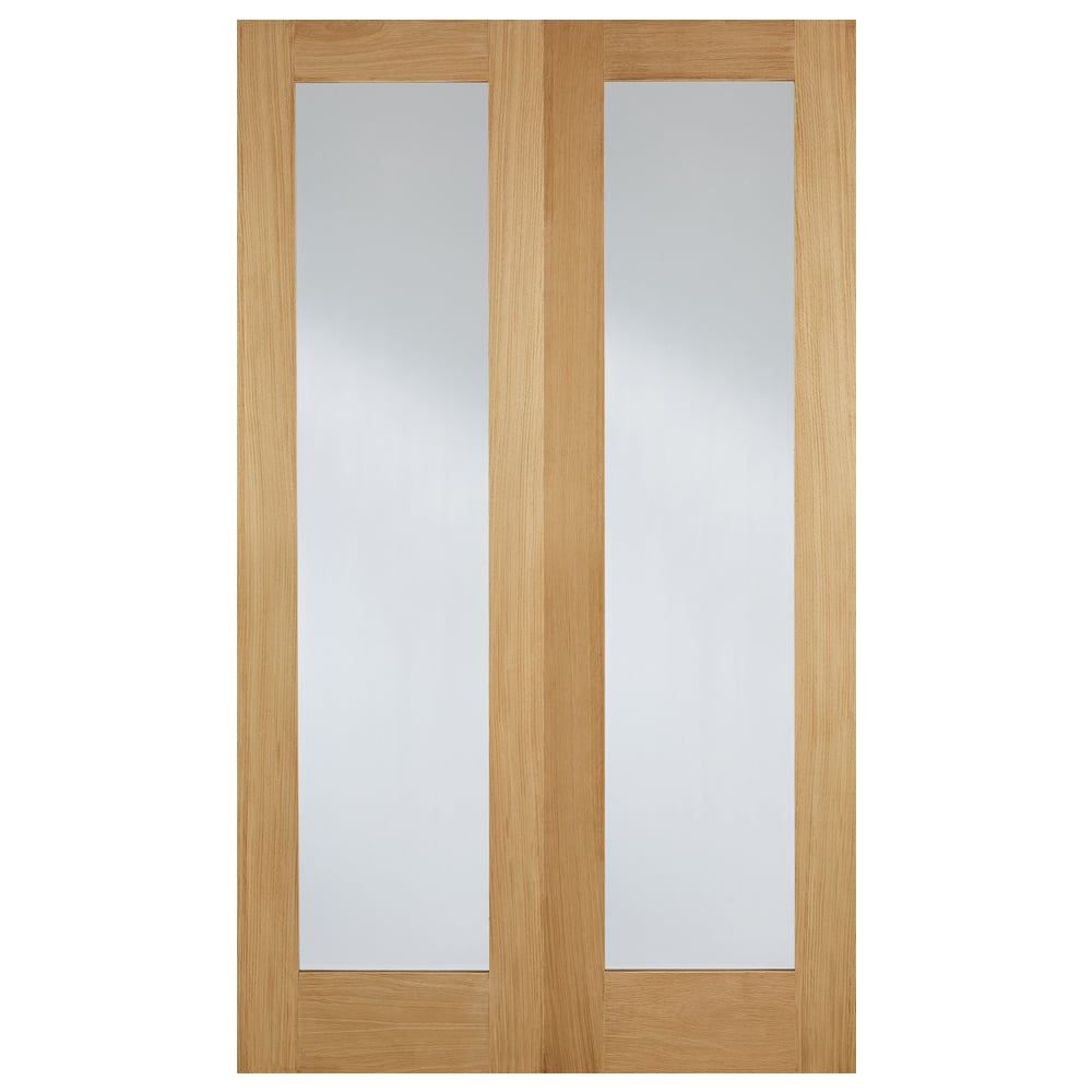 Product photograph of Hemlock 1981mm X 1372mm Clear Internal Door Pair In Oak from Furniture in Fashion