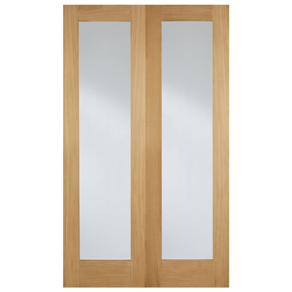 Product photograph of Hemlock 1981mm X 1524mm Clear Internal Door Pair In Oak from Furniture in Fashion