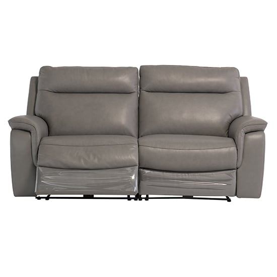 Product photograph of Henrika Faux Leather Electric Recliner 3 Seater Sofa In Grey from Furniture in Fashion