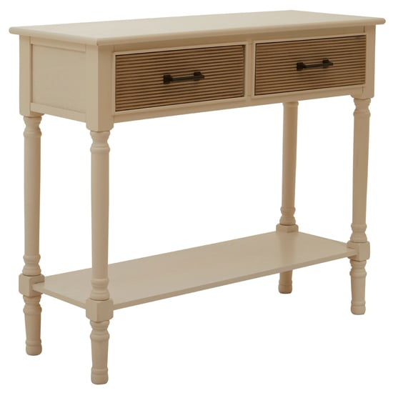 Photo of Heritox wooden 2 drawers console table in pearl white