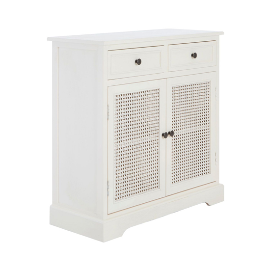 Photo of Heritox wooden sideboard with 2 doors 2 drawers in white