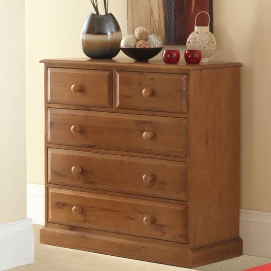 Read more about Herndon wooden chest of drawers in lacquered with 5 drawers