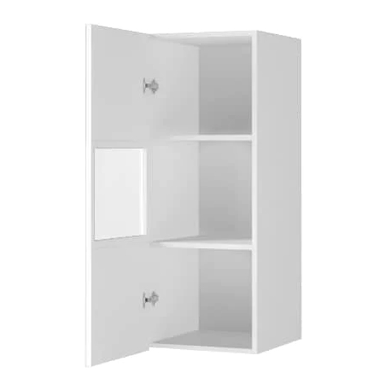 Herrin Display Cabinet Wall 1 Door In White Glass Front And LED ...