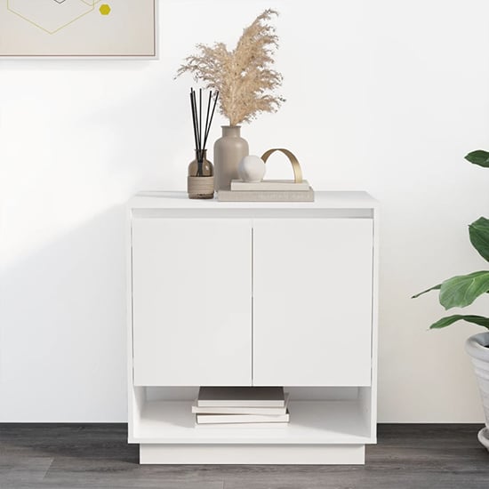 Product photograph of Hestia High Gloss Sideboard With 2 Doors In White from Furniture in Fashion