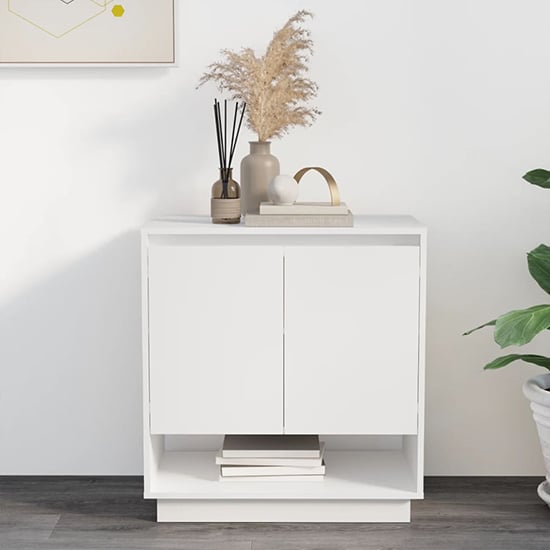Photo of Hestia wooden sideboard with 2 doors in white