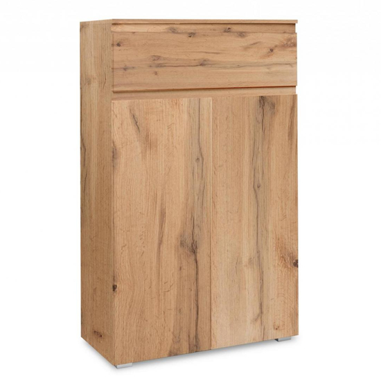 Read more about Hilary modern wooden shoe storage cabinet in golden oak