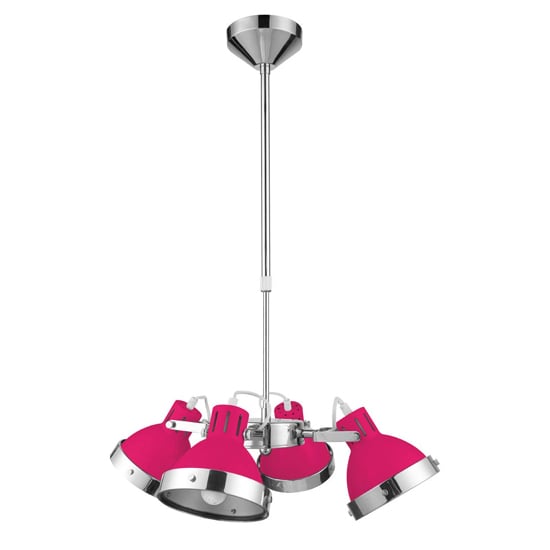 Photo of Hixo round 4 metal shades pendant light in pink and chrome
