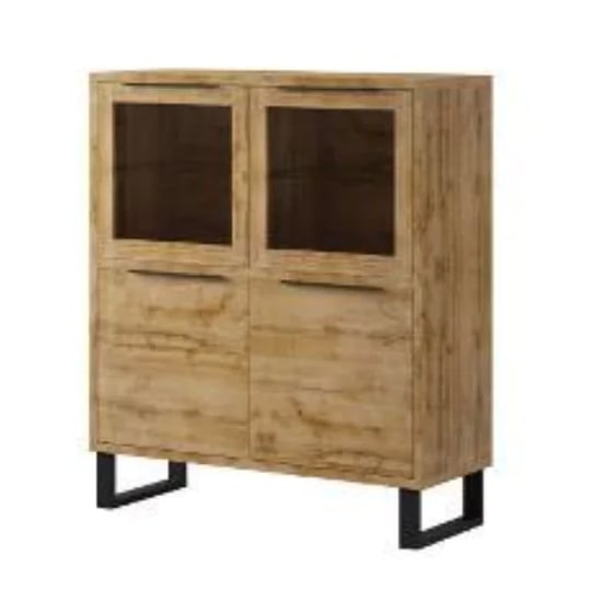 Product photograph of Hobart Wooden Display Cabinet With 2 Doors In Wotan Oak from Furniture in Fashion