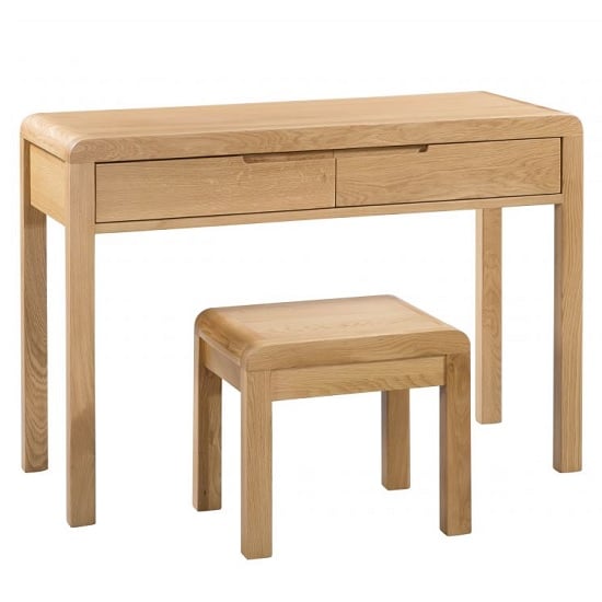View Camber wooden dressing table and stool in oak