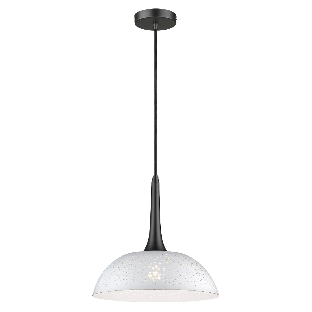 Product photograph of Holborn White Shade Pendant Light Large In Matt Black from Furniture in Fashion