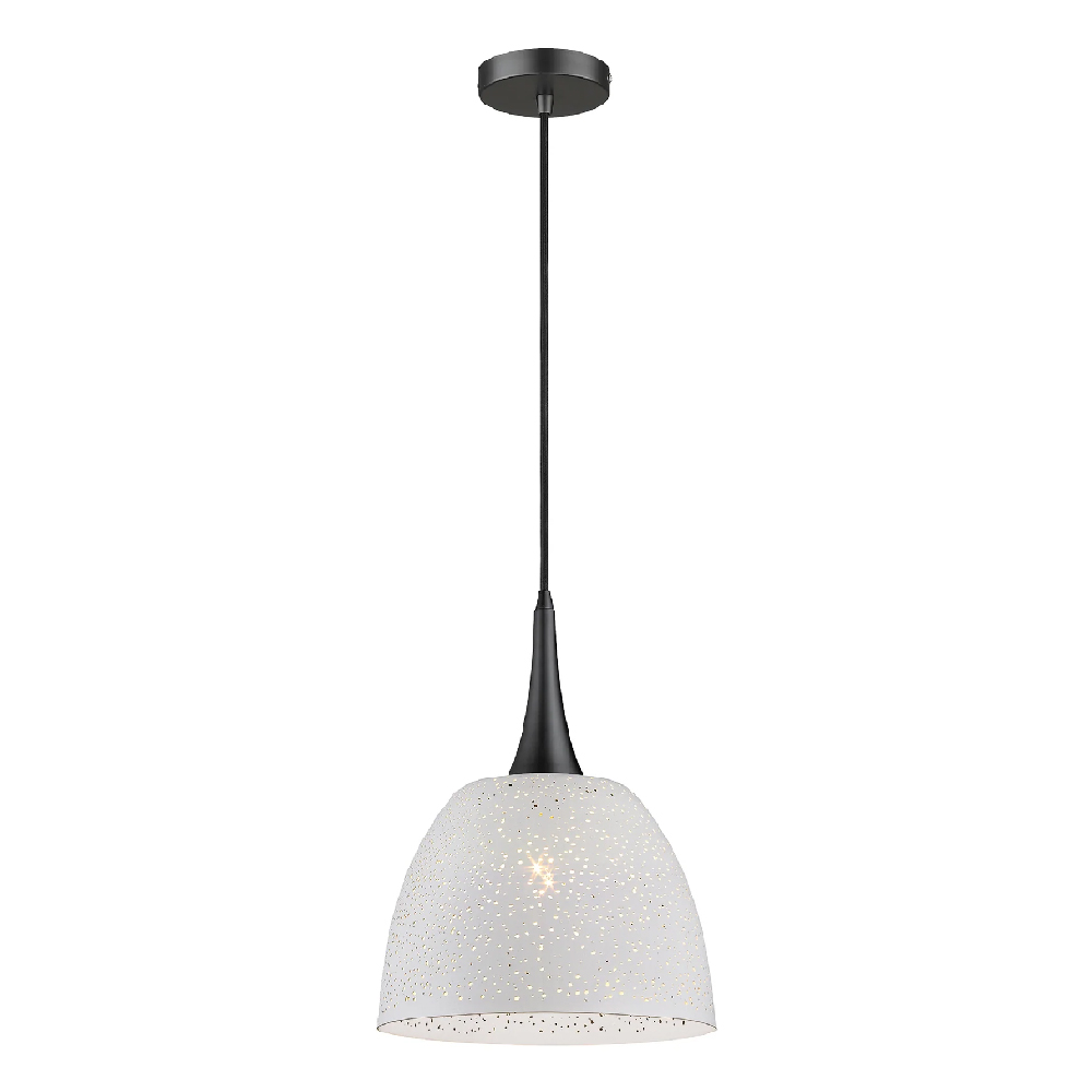 Product photograph of Holborn White Shade Pendant Light Small In Matt Black from Furniture in Fashion