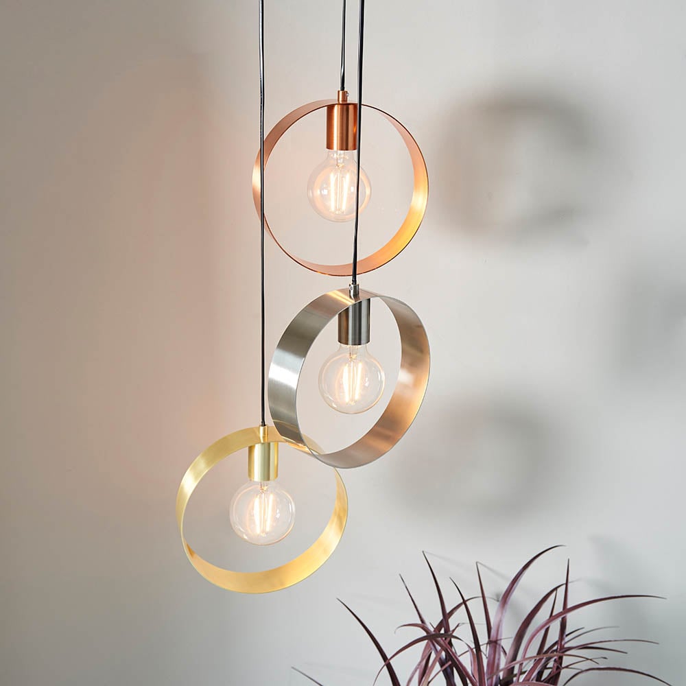 Read more about Holmdel metal multi pendant ceiling light in brushed brass