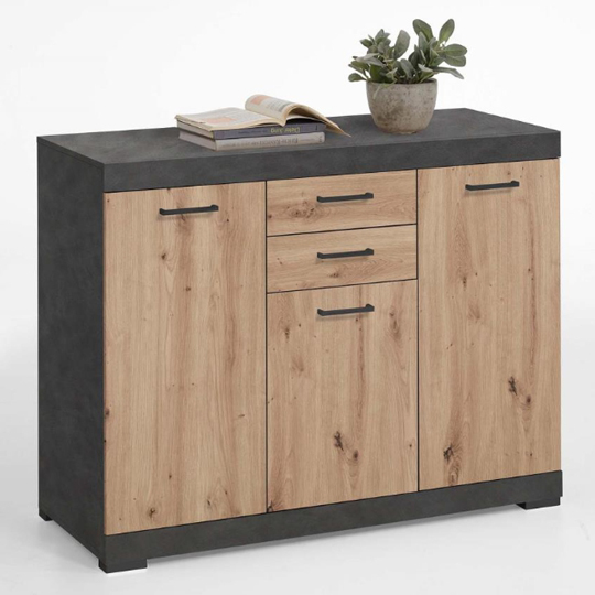 Product photograph of Holte Wooden Medium Sideboard In Matera And Artisan Oak from Furniture in Fashion