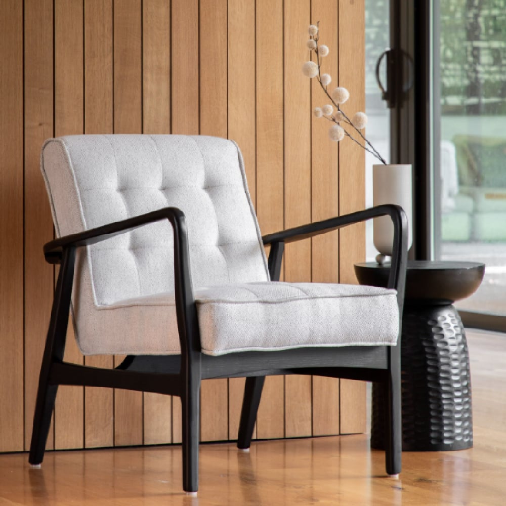 Read more about Hombre fibre armchair with wooden legs in natural