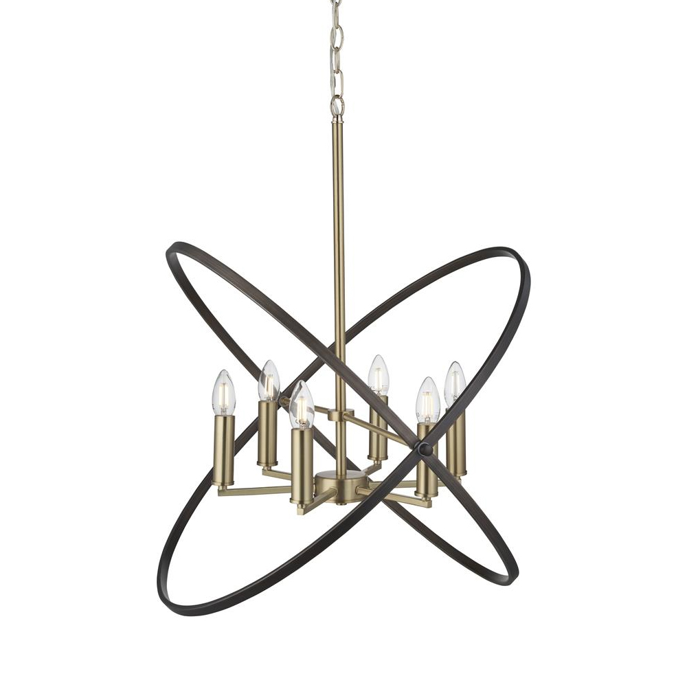 Product photograph of Hoopla 6 Light Ceiling Pendant Light In Bronze from Furniture in Fashion