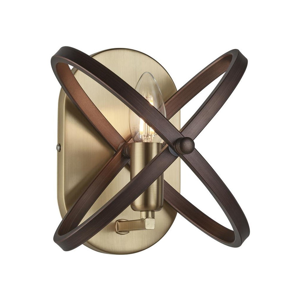 Product photograph of Hoopla Brown Shade Wall Light In Bronze from Furniture in Fashion