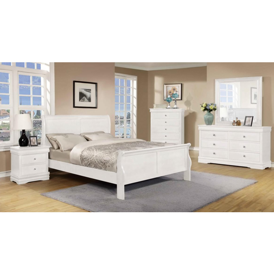 Horizon Wooden 5 Pieces Bedroom Set In White | FiF