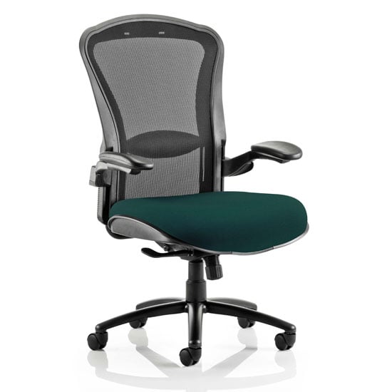 Read more about Houston heavy black back office chair with maringa teal seat