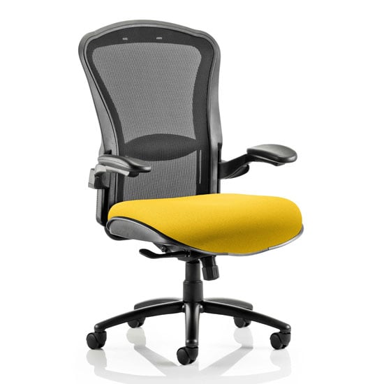 Product photograph of Houston Heavy Black Back Office Chair With Senna Yellow Seat from Furniture in Fashion